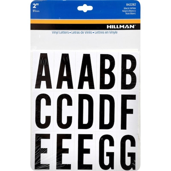 Hillman HILLMAN 2 in. Black Vinyl Self-Adhesive Letter Set A-Z 65 pc 842282 - main